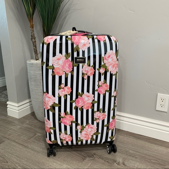 NWT Rare Betsey Johnson Floral Suitcase, Luggage, Travel Bag - 26” - Picture 2 of 10